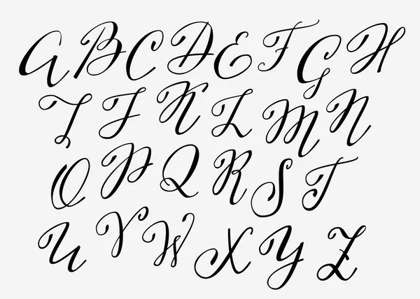 Handgeschreven kalligrafie bloeien lettertype — Stockvector