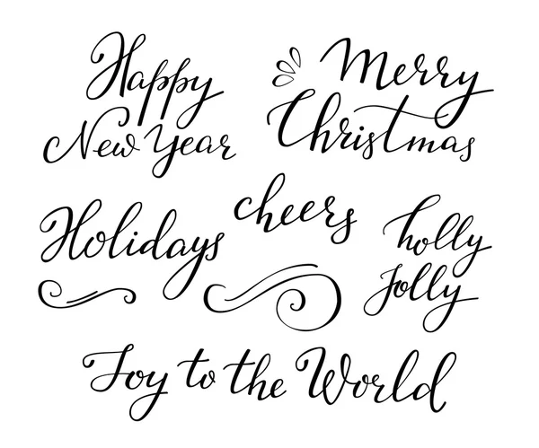 Noël Nouvel An calligraphie — Image vectorielle