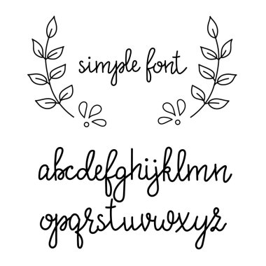 Basit bir el yazısı cursive yazı