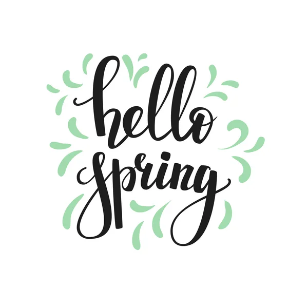 Hello spring lettering — Stock Vector