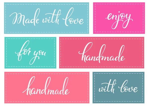 Set de pegatinas de letras hechas a mano — Vector de stock