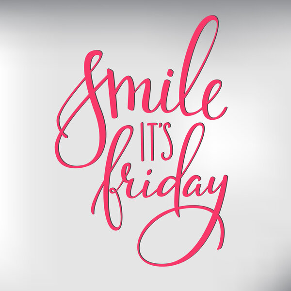 Smile its Friday lettering — Stock Vector