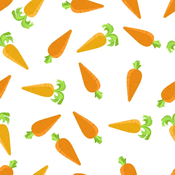 Patrón sin costura vectorial con zanahorias anaranjadas. Patrón de impresión zanahoria. Patrón de zanahorias de dibujos animados. Fondo de zanahoria . — Vector de stock