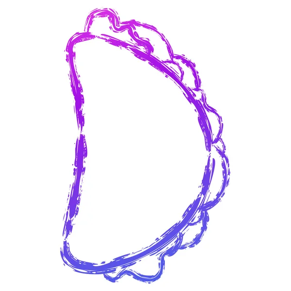 Vektorový nástavec s kreslené ručičce. Módní fialové a modré gradientové Taco — Stockový vektor