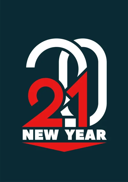 Σύγχρονη Μοντέρνα 2021 Ευτυχισμένο Νέο Έτος Δημιουργικού Σχεδιασμού Αφίσα Έννοια — Διανυσματικό Αρχείο