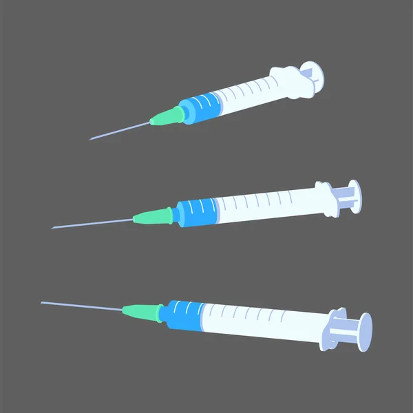 Seringa Médica Estilo Cartoon Ilustração Vetor Isométrico —  Vetores de Stock