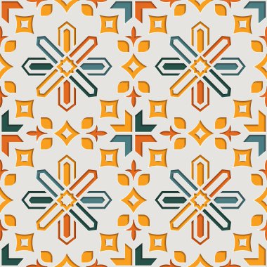 Müslüman geometrik soyut arabesk Ramazan Kareem için kusursuz desen. Doğu motifi kağıt biçimi arka plan çizimi