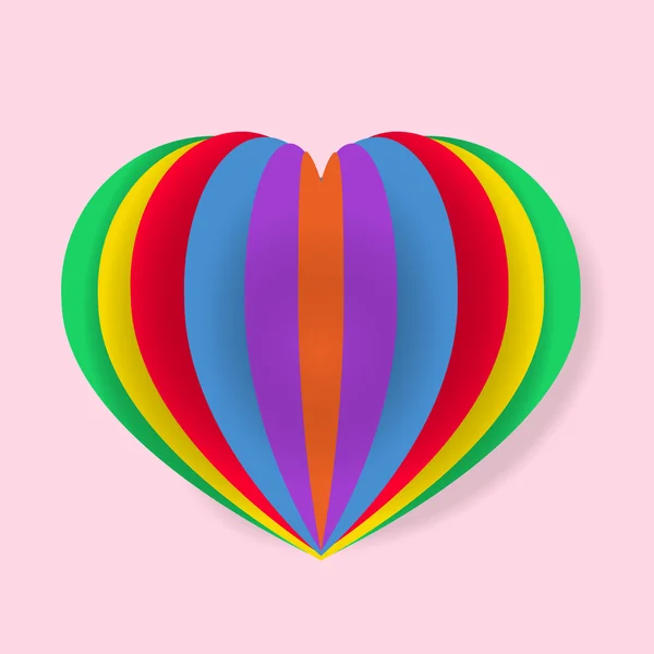 Kleurrijke papier hart — Stockvector
