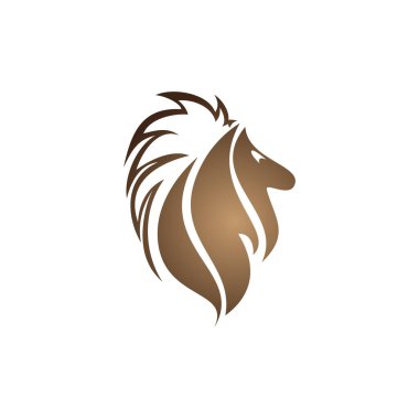 soyut aslan başı logosu düz vektör konsepti grafiksel basit stil tasarımı