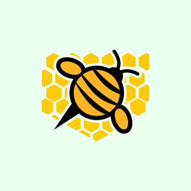 bal arısı soyut logo ikonu vektör düz tasarım vektör grafik konsepti