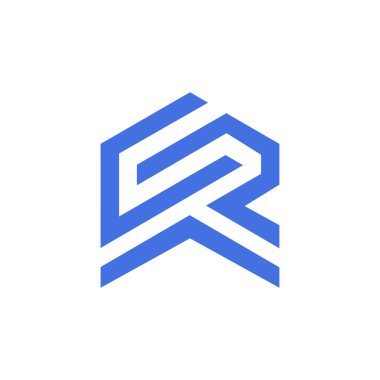 soyut ev emlak harfi R logo simgesi düz vektör konsepti basit stil tasarımı