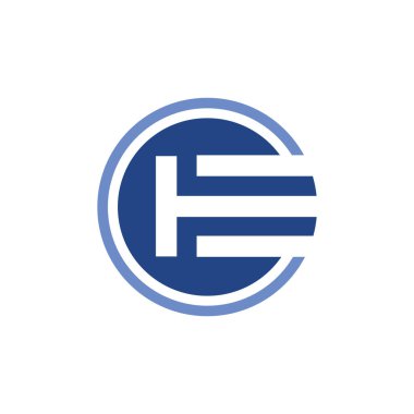 soyut harf e logo simgesi düz vektör konsepti basit stil tasarımı