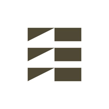 soyut harf E stil logo simgesi düz vektör konsepti basit stil tasarımı
