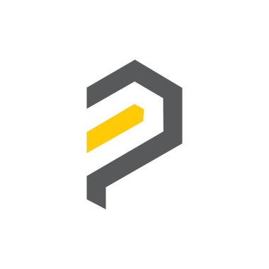 soyut harf P logo simgesi düz vektör konsepti grafiksel basit stil tasarımı