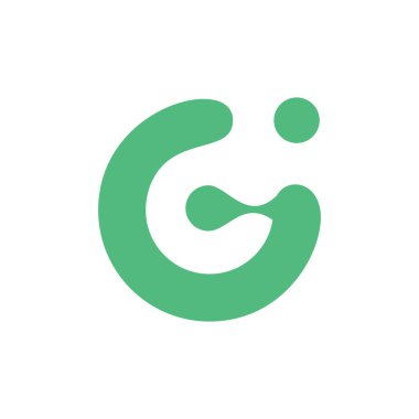 G harfi yeşil logo simgesi düz vektör konsepti basit stil tasarımı