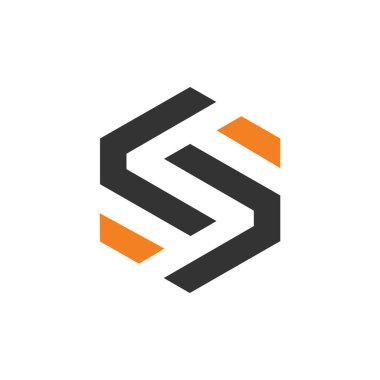 S harfi logo simgesi düz vektör konsepti grafiksel basit stil tasarımı