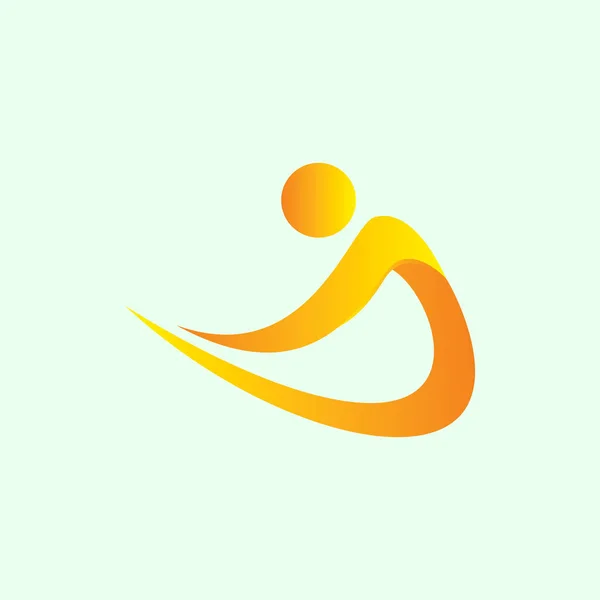 Astratto Yoga Aerobica Logo Icona Design Piatto Concetto Grafico Vettoriale — Vettoriale Stock