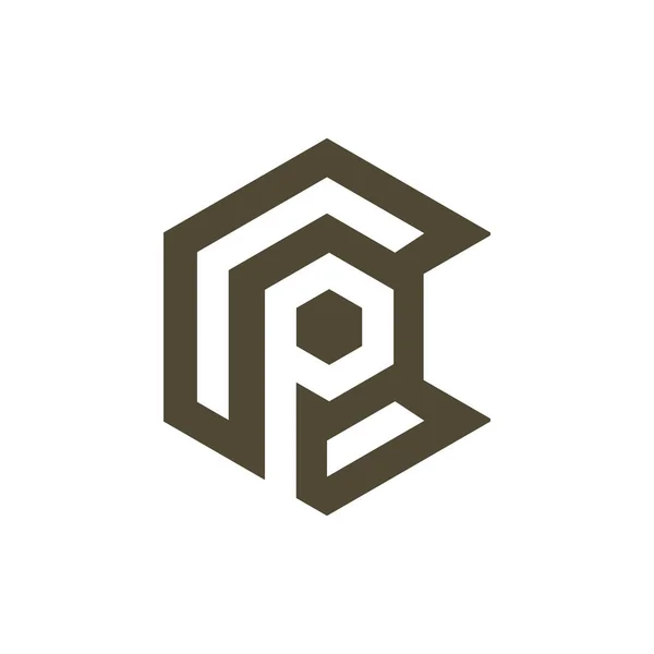 Bokstaven Och Polygon Logo Ikon Platt Vektor Koncept Grafisk Enkel — Stock vektor