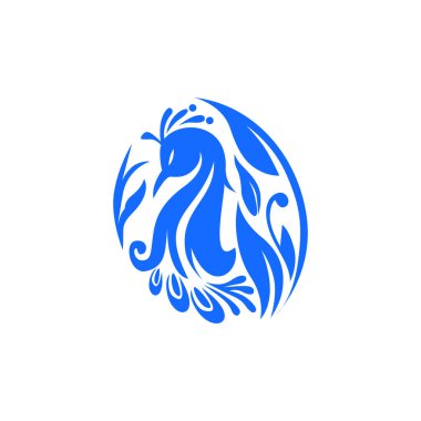 soyut tavus kuşu stili logo düz konsept vektör grafik tasarımı