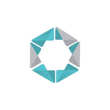 Çokgen yıldız stili logo düz konsept vektör grafik tasarımı