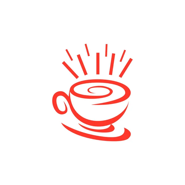 Abstrakcyjny Róża Filiżanka Kawy Logo Ikona Płaski Koncepcja Wektor Grafika — Wektor stockowy