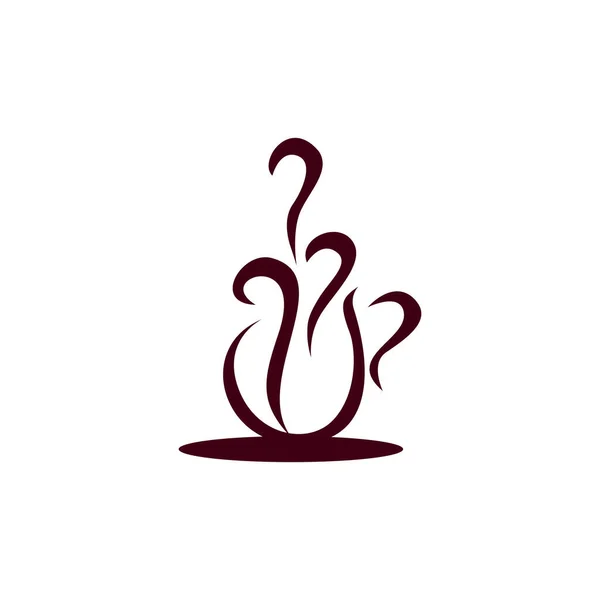 Abstrakcyjny Stylowy Filiżanka Kawy Logo Ikona Płaski Koncepcja Wektor Projekt — Wektor stockowy