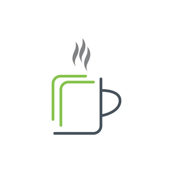 Logo Kawiarni Ikona Płaska Koncepcja Wektor Projekt Graficzny — Wektor stockowy
