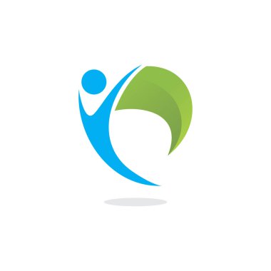 Soyut insanlar logo simgesi düz konsept vektör grafik tasarımı uçururlar