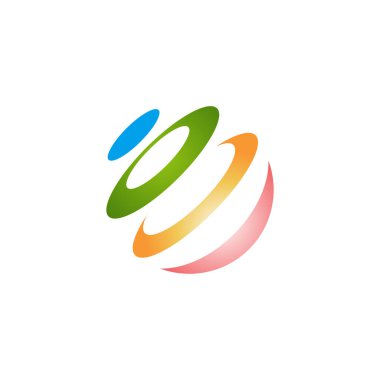 stil daire büküm logosu düz konsept vektör grafik tasarımı