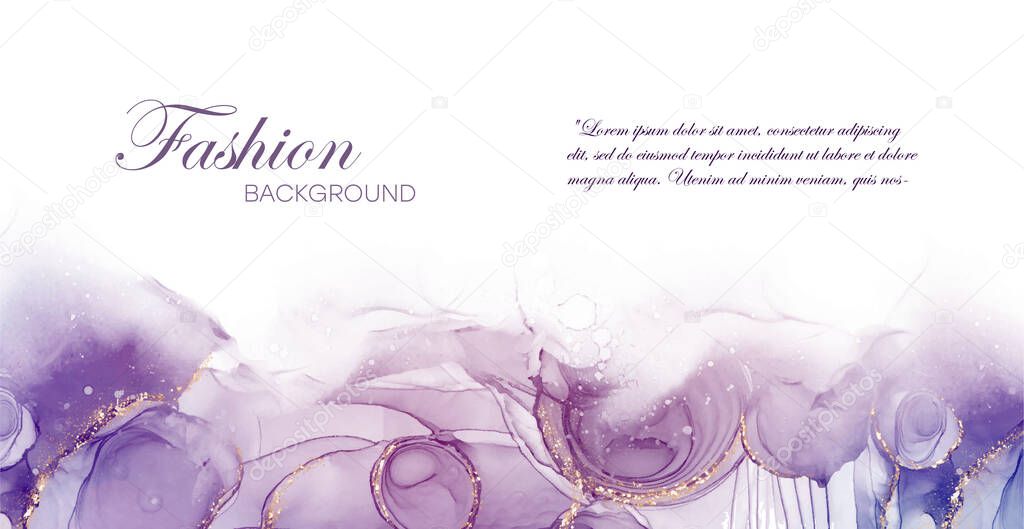 Watercolor abstract background, trendy gentle purple design for invitations, weddings, cards, etc.Vector.