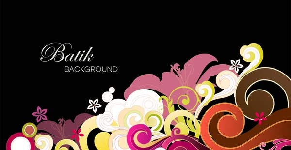Fondo Batik Floral Colorido Ilustración Rizos Decoración Floral Paisley Imprimir — Vector de stock
