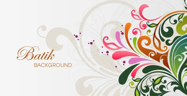 Colorful Floral Batik Background Floral Decoration Curls Illustration Paisley Print — Stock Vector
