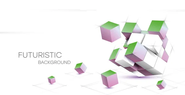 Fond Abstrait Avec Des Cubes Fond Abstrait Volumétrique Connexion Partir — Image vectorielle