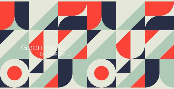 Fundo Geométrico Abstrato Bauhaus Memphis Minimalista Retro Poster Ilustração Vetorial — Vetor de Stock