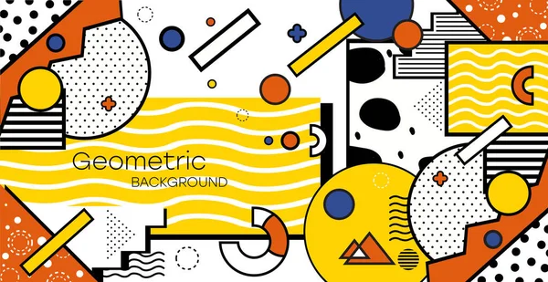 Fundo Geométrico Bauhaus Memphis Minimalista Retro Poster Ilustração Vetorial Gráfica — Vetor de Stock