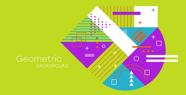 Fondo Geométrico Bauhaus Memphis Minimalista Ilustración Vectorial Gráfica Póster Retro — Vector de stock