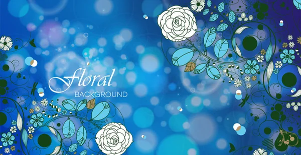 Floral Κλίση Φόντο Μοτίβα Και Δυναμικές Γραμμές Ρομαντικό Βοτανικό Μοτίβο — Διανυσματικό Αρχείο