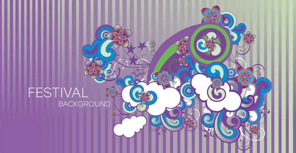 Banner Del Festival Fondo Fiesta Carnaval Formas Multicolores Brillantes Con — Vector de stock