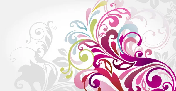 Luxurious Floral Batik Background Floral Decoration Curls Illustration Hand Drawn — Stock Vector