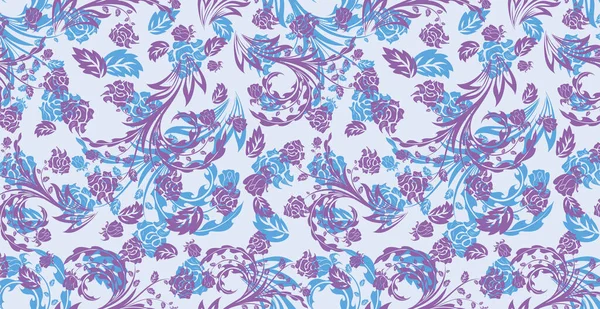 Luksusowe Kwiatowe Tło Batik Ilustracja Loki Dekoracji Kwiatowej Ręcznie Rysowane — Wektor stockowy