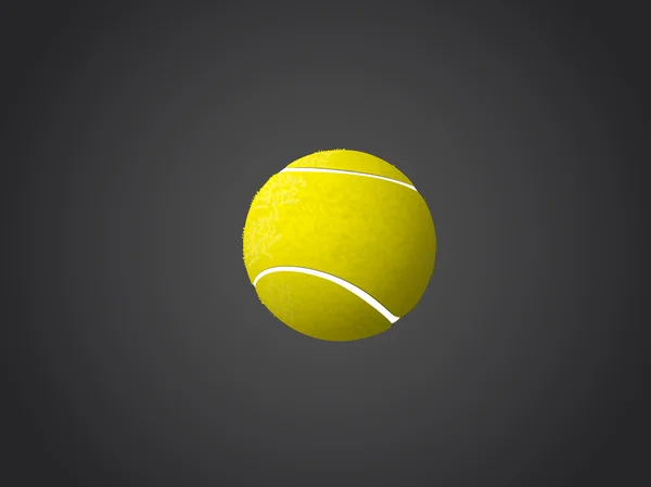 Koyu arka plan üzerinde izole tenis topu. — Stok Vektör