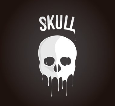 Kafatası siluet damla erime. Siyah halloween Edition.