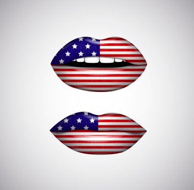 dudaklar duygusallık ABD bayrakları