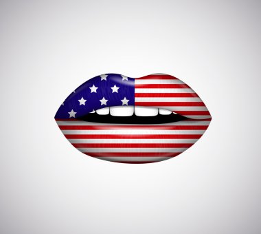 dudaklar duygusallık ABD bayrakları