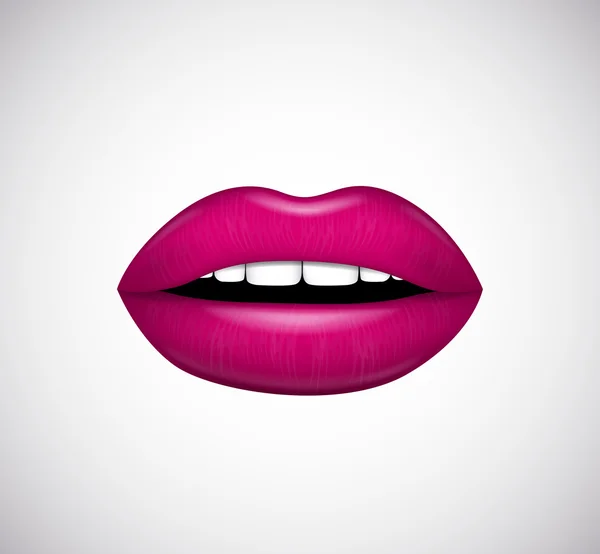 Labios rosados. Ilustración vectorial . — Vector de stock