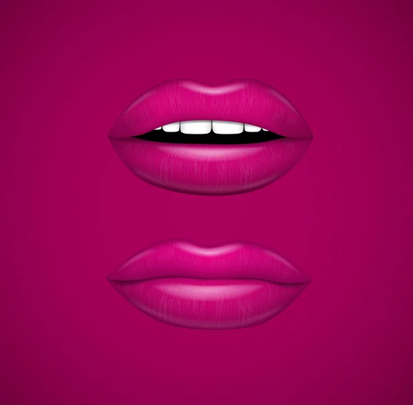 Labios rosados calientes. Colección de ilustración vectorial . — Vector de stock