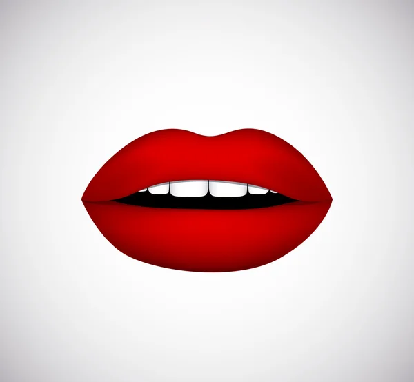 Lèvres rouges chaudes. Illustration vectorielle . — Image vectorielle