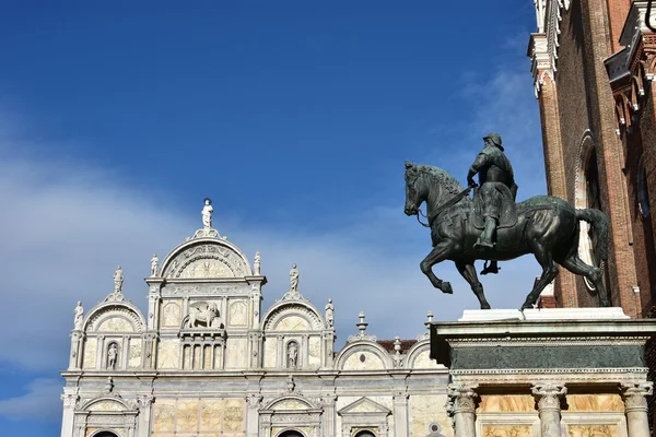 Bartolomeo Colleoni anıt ve Scuola Grande di San Marco, Venedik — Stok fotoğraf