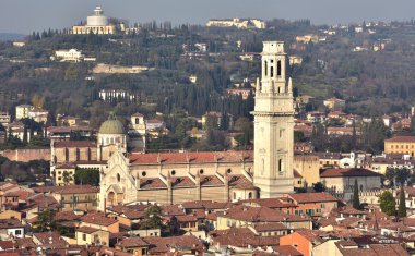 Panorama with Verona Cathedral (Duomo) at sunset