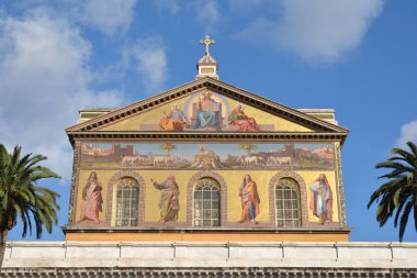 Saint Paul duvarlar mozaik gün batımında dışında